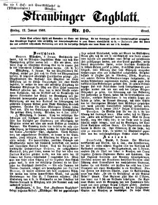 Straubinger Tagblatt Freitag 12. Januar 1866