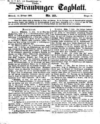 Straubinger Tagblatt Mittwoch 14. Februar 1866