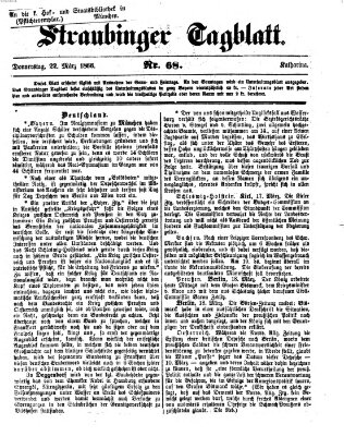 Straubinger Tagblatt Donnerstag 22. März 1866