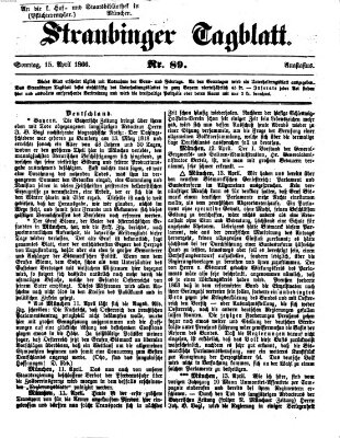 Straubinger Tagblatt Sonntag 15. April 1866