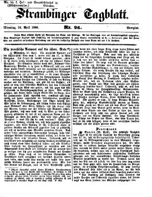 Straubinger Tagblatt Dienstag 24. April 1866