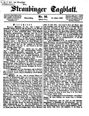 Straubinger Tagblatt Donnerstag 31. Januar 1867