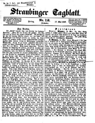 Straubinger Tagblatt Freitag 17. Mai 1867