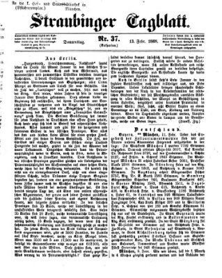 Straubinger Tagblatt Donnerstag 13. Februar 1868