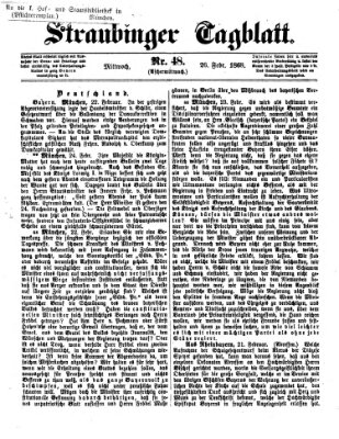 Straubinger Tagblatt Mittwoch 26. Februar 1868