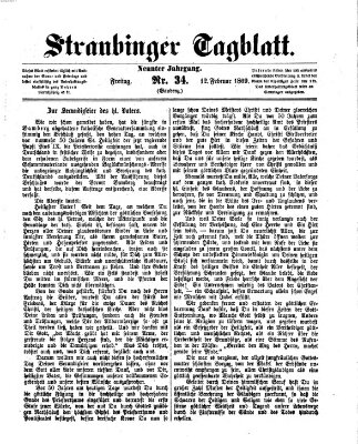 Straubinger Tagblatt Freitag 12. Februar 1869