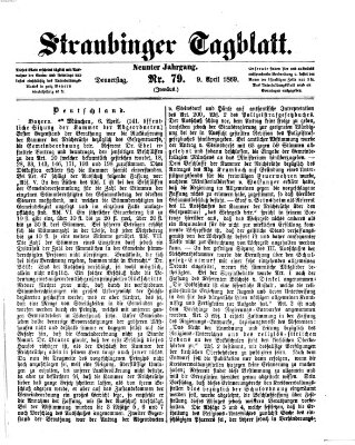 Straubinger Tagblatt Freitag 9. April 1869