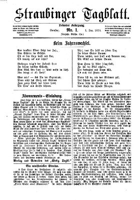 Straubinger Tagblatt Samstag 1. Januar 1870