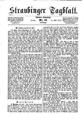Straubinger Tagblatt Freitag 25. Februar 1870