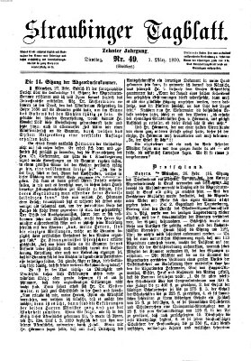 Straubinger Tagblatt Dienstag 1. März 1870
