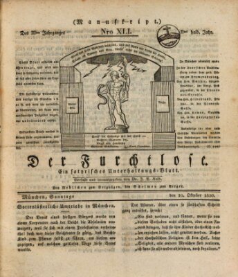 Der furchtlose Bayer (Der reisende Teufel) Sonntag 10. Oktober 1830