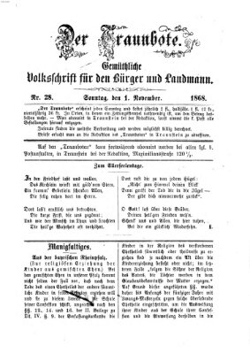 Der Traunbote (Traun-Alz-Salzachbote) Sonntag 1. November 1868
