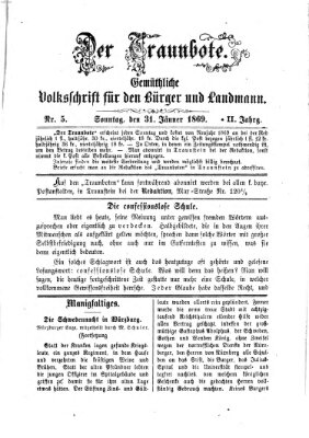 Der Traunbote (Traun-Alz-Salzachbote) Sonntag 31. Januar 1869