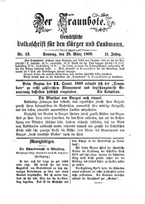 Der Traunbote (Traun-Alz-Salzachbote) Sonntag 28. März 1869