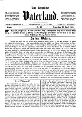 Das bayerische Vaterland Donnerstag 29. April 1869