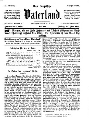 Das bayerische Vaterland Freitag 24. Juni 1870