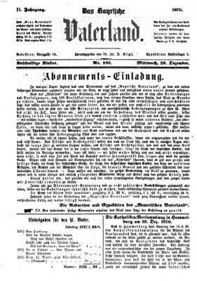 Das bayerische Vaterland Mittwoch 28. Dezember 1870