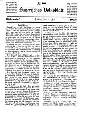 Bayerisches Volksblatt (Regensburger Morgenblatt) Freitag 27. Juli 1849