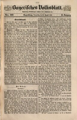Bayerisches Volksblatt (Regensburger Morgenblatt) Donnerstag 22. August 1850