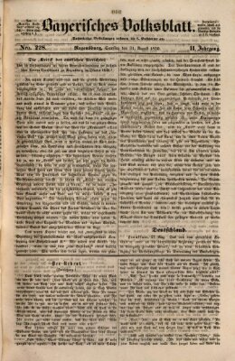 Bayerisches Volksblatt (Regensburger Morgenblatt) Samstag 31. August 1850