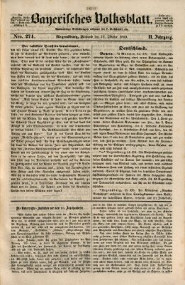Bayerisches Volksblatt (Regensburger Morgenblatt) Mittwoch 16. Oktober 1850