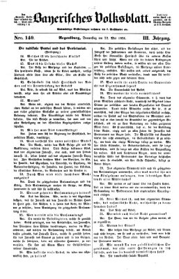 Bayerisches Volksblatt (Regensburger Morgenblatt) Donnerstag 22. Mai 1851