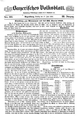 Bayerisches Volksblatt (Regensburger Morgenblatt) Dienstag 17. Juni 1851