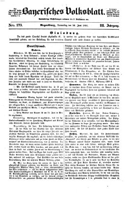Bayerisches Volksblatt (Regensburger Morgenblatt) Donnerstag 26. Juni 1851