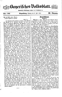 Bayerisches Volksblatt (Regensburger Morgenblatt) Sonntag 6. Juli 1851