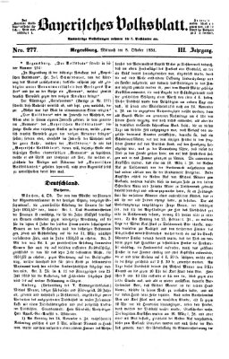 Bayerisches Volksblatt (Regensburger Morgenblatt) Mittwoch 8. Oktober 1851