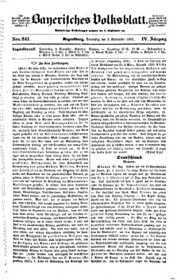 Bayerisches Volksblatt (Regensburger Morgenblatt) Donnerstag 2. September 1852