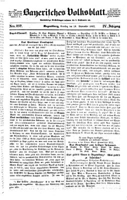 Bayerisches Volksblatt (Regensburger Morgenblatt) Samstag 18. September 1852