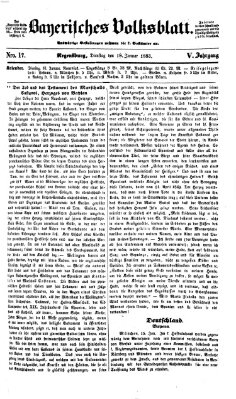Bayerisches Volksblatt (Regensburger Morgenblatt) Dienstag 18. Januar 1853
