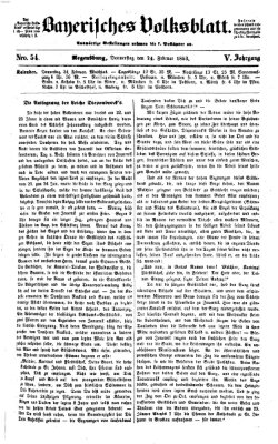 Bayerisches Volksblatt (Regensburger Morgenblatt) Donnerstag 24. Februar 1853