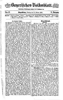 Bayerisches Volksblatt (Regensburger Morgenblatt) Sonntag 27. Februar 1853