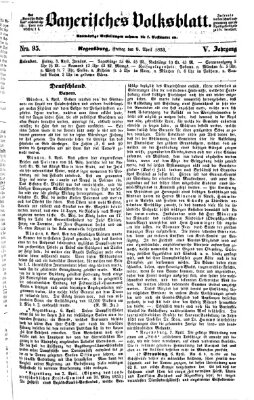 Bayerisches Volksblatt (Regensburger Morgenblatt) Freitag 8. April 1853