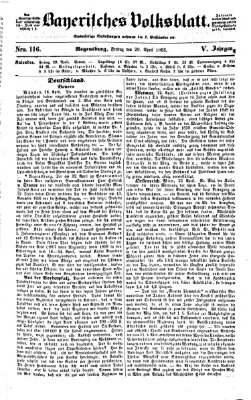 Bayerisches Volksblatt (Regensburger Morgenblatt) Freitag 29. April 1853