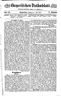 Bayerisches Volksblatt (Regensburger Morgenblatt) Sonntag 1. Mai 1853