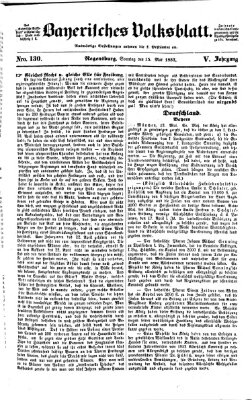 Bayerisches Volksblatt (Regensburger Morgenblatt) Sonntag 15. Mai 1853