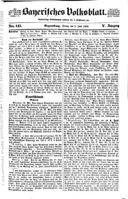 Bayerisches Volksblatt (Regensburger Morgenblatt) Freitag 3. Juni 1853