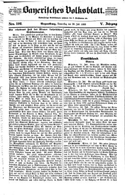 Bayerisches Volksblatt (Regensburger Morgenblatt) Donnerstag 28. Juli 1853