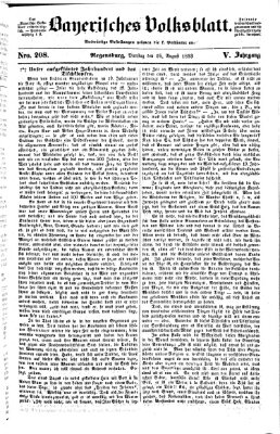 Bayerisches Volksblatt (Regensburger Morgenblatt) Dienstag 16. August 1853