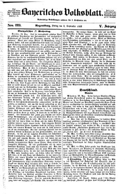Bayerisches Volksblatt (Regensburger Morgenblatt) Freitag 2. September 1853