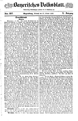 Bayerisches Volksblatt (Regensburger Morgenblatt) Mittwoch 12. Oktober 1853