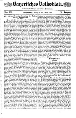 Bayerisches Volksblatt (Regensburger Morgenblatt) Freitag 14. Oktober 1853