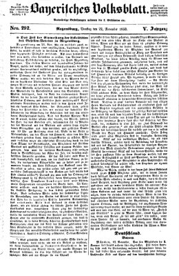 Bayerisches Volksblatt (Regensburger Morgenblatt) Dienstag 22. November 1853