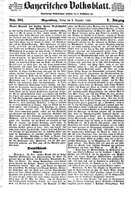 Bayerisches Volksblatt (Regensburger Morgenblatt) Freitag 2. Dezember 1853