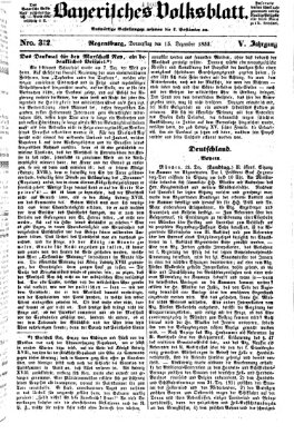 Bayerisches Volksblatt (Regensburger Morgenblatt) Donnerstag 15. Dezember 1853