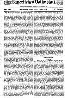 Bayerisches Volksblatt (Regensburger Morgenblatt) Mittwoch 21. Dezember 1853