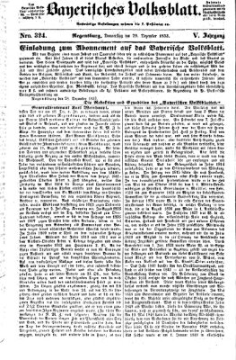 Bayerisches Volksblatt (Regensburger Morgenblatt) Donnerstag 29. Dezember 1853